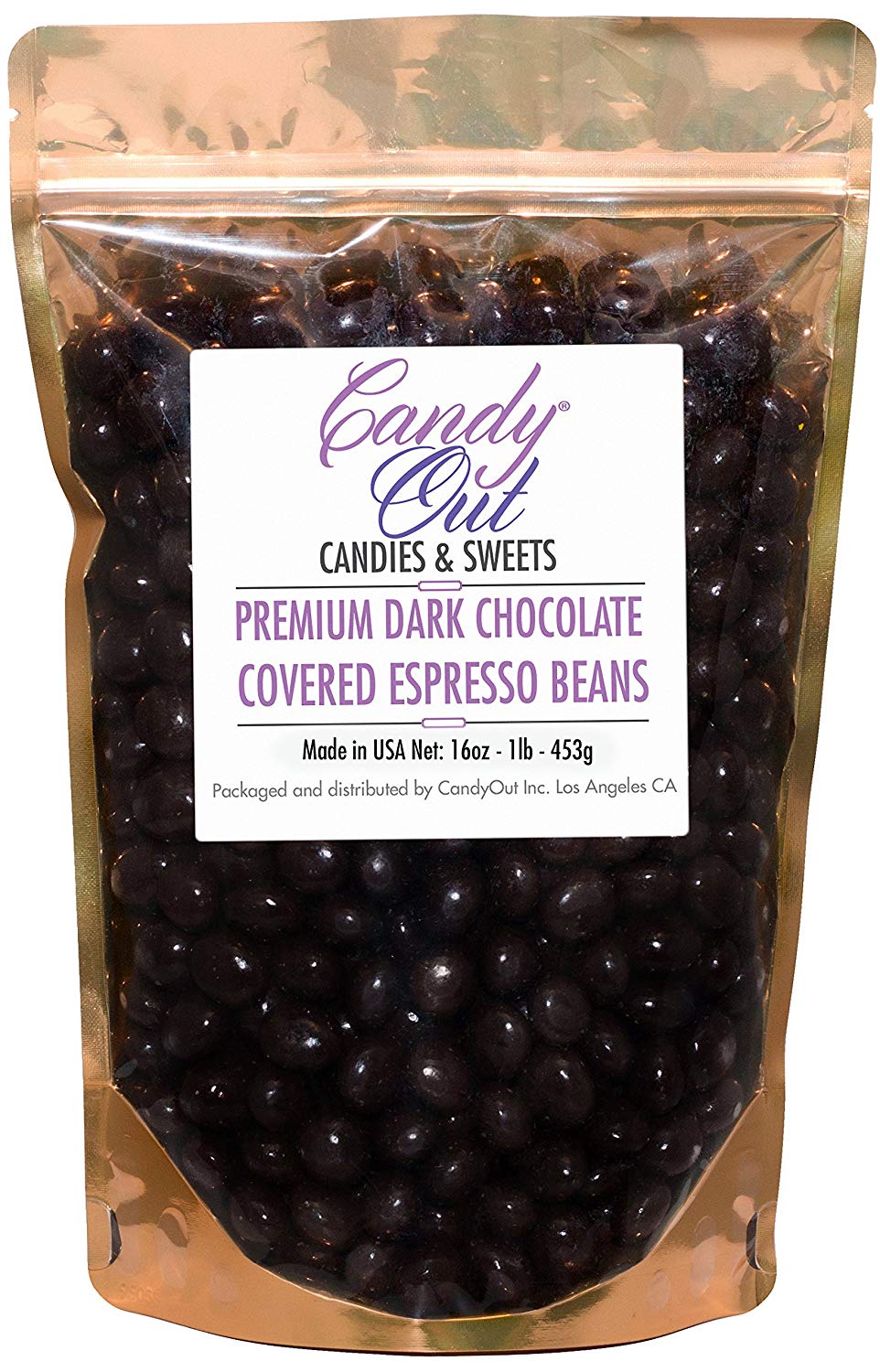 CandyOut Premium Dark Chocolate Covered Espresso Beans