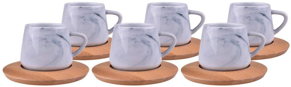 Alisveristime Espresso Cup Saucer Porcelain Set