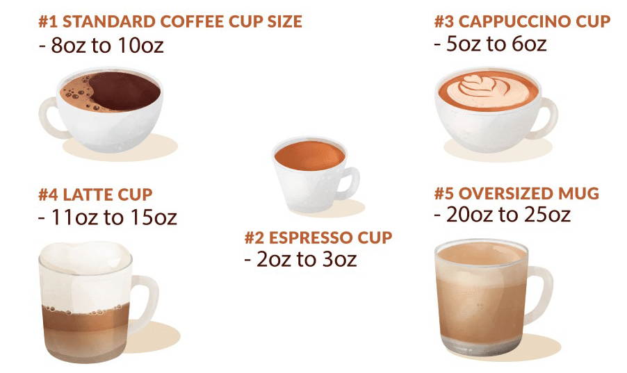 Standard Coffee Cup Sizes in Schemes and Pictures (2023)